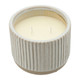 80064-01#6" 20 Oz Sage Eucalyptus Ridged Candle, Beige