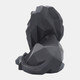 16290-02#Resin 13" Laying Lion, Black