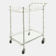 16305-01#Two Tier 30"h Rolling Bar Cart, Silver