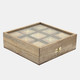 16329#Wood, 10x10 Tic Tac Toe, Natural