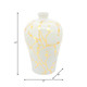 16345-01#Cer 15"h, Vase W/ Gold Decal, White