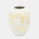 16345-02#Cer 10"h, Vase W/ Gold Decal, White