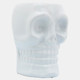 16385-04#Cer, 6" Skull Vase, White