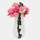 16387-01#Cer, 12"h Modern Vase, White