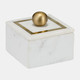 16407-02#Marble, 5x5 Box - Knob, White