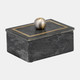 16407-03#Marble, 7x5 Rectangular Box - Knob, Black