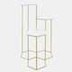 16427#Metal, 3-layered Plant Stands, White/gold