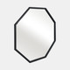 16440#Metal, 32x28 Octagonal Mirror, Black/gld Wb