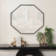 16440#Metal, 32x28 Octagonal Mirror, Black/gld Wb