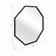 16440#Metal, 32x28 Octagonal Mirror, Black/gld Wb