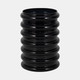 16466-03#Glass, 9"h, Scallop Vase, Black