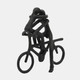 16469-01#Metal, 10"h Couple On Bike, Black