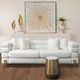 16497-01#Stainless Steel, Bolstered 3-seater Sofa, White