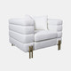 16497-02#Stainless Steel, Bolstered Single Seater Sofa, Whi