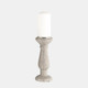16475-01#Cer, 10"h Candle Holder, Scratched, Silver