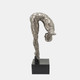 16547-01#Resin, 24"h Bowing Human, Gunmetal