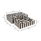 16549-01#Resin, S/2 10/12" Harlequin Boxes, Black/white