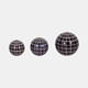 16551-03#Cer, S/3 Checkered Orbs, 4/5/6" Blue