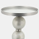 16572-06#Metal, 22"h Orb Side Table, Mirror Top, Champ/brnz