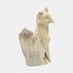 14809-07#Cer, 10" Beaded Fox Figurine, Champagne