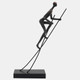 16604#Resin, 15"h  Man On Stilts, Bronze