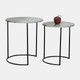 15219-03#Metal, S/2 22/24" Round Side Tables, Ombre Gray/mo