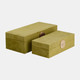 15383-01#Wood, S/2 10/12" Box W/ Medallion, Olive/gold