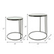 16656#Metal, S/2 21/24" Mirrored Side Tables, Black