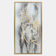 70088#22x42 S/3 Abstract Canvas, Multi On Gold Frame