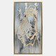 70088#22x42 S/3 Abstract Canvas, Multi On Gold Frame