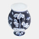 16643#Cer, 9"h Flower Vase, Blue/white