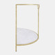 16688-02#Marble, 30"h Console, White/gold