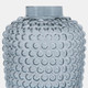 16690-01#Glass, 10''h, Bubbled Vase, Grey  