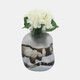 16691-02#Glass, 11''h, Dented Vase, Gray