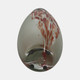 16692-01#Glass, 17''h, Frosted Vase With Red Detail-gray