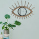 16764#Wood/metal, 22"l Mirrored Eye Wall Deco, Brown Wb
