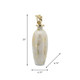 16767-02#Glass, 20"h Metal Vase Tribal Topper,  White/gold