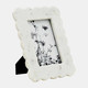 16791#Marble, 4x6 Ribbon Crimp Photo Frame, White