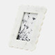 16791#Marble, 4x6 Ribbon Crimp Photo Frame, White