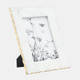16794-02#Marble, 5x7 Jagged Photo Frame W/ Gold Trim, Whit