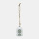 16778-02#Cer, 4" Hanging Bell Circles, White/green