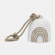 16778-03#Cer, 4" Hanging Bell Rainbow, White/beige 