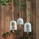 16778-04#Cer, 4" Hanging Bell Rainbow, White/green