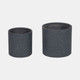 16822-01#Resin, S/2 13/16"d Round Nested Planters, Gray