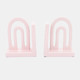16834-02#Cer,s/2 6" Arch Bookends, Blush