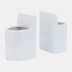 16836-01#Cer, 6" Pouch Bookends, White