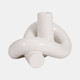 16840-01#Cer, 10" Loopy Candle Holder, White