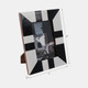 16850#Resin, 4x6 Geometric Photo Frame, Black/white