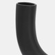 16911-01#Cer, 8"h U-shaped Vase W/ Base, Black