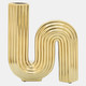 16912-01#Cer, 11"h Loopy Vase, Gold
